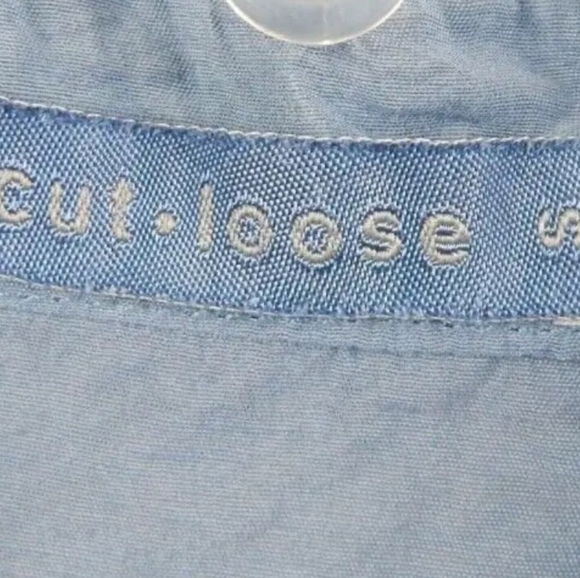 Cut Loose Blue Crinkle A-Line Blouse - Picture 3 of 3